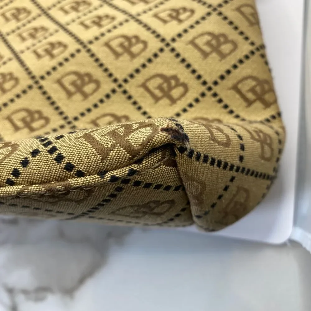 Dooney & Bourke Signature Canvas Hobo Bag Brown‎ Leather Trim Handbag